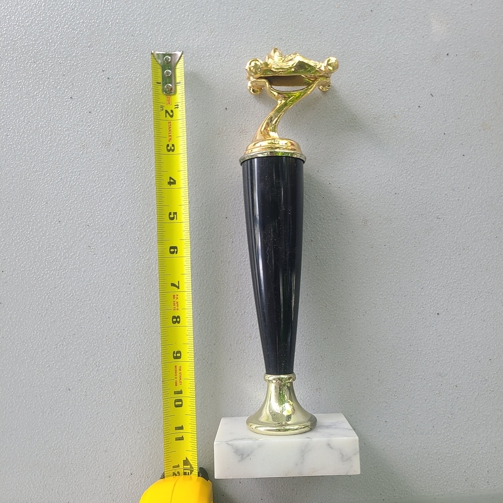 Vintage Gold and Black Trophy with Marble Base